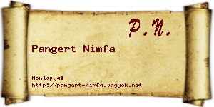 Pangert Nimfa névjegykártya